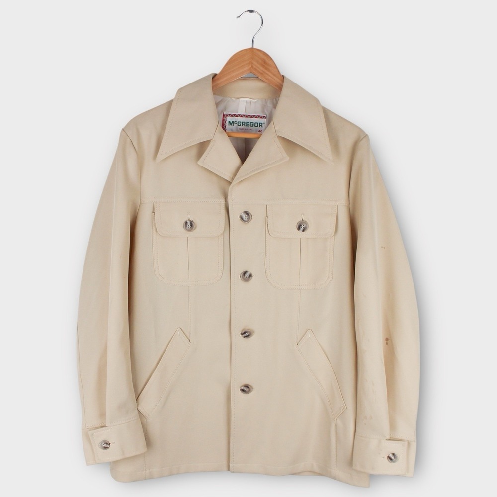 Vintage McGregor Jacket Men's 40 Beige‎ Button Front 70s Style Made in USA